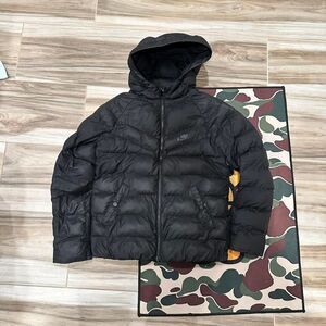 Black Nike Zip Hooded Puffer Jacket